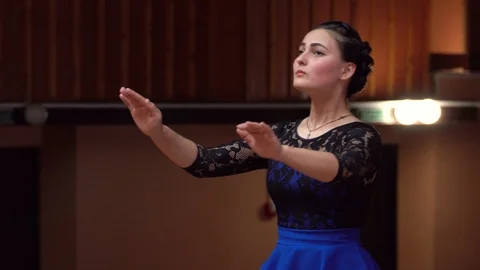 Choir conductor during performance Stock Footage 93523495