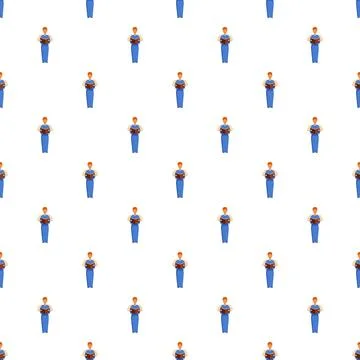 Choir singer pattern performing music with songbook Stock Illustration