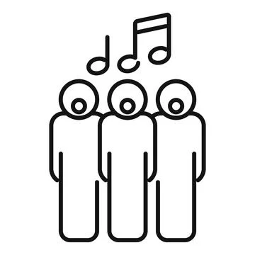 Choir singing together with musical notes illustration Illustrazione stock