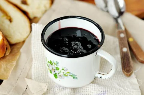 Chokeberry jam Stock Photos