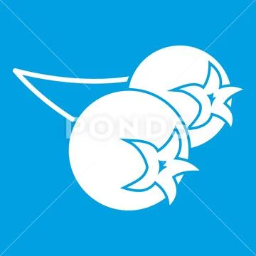 Chokeberry or aronia berry icon white Stock Illustration