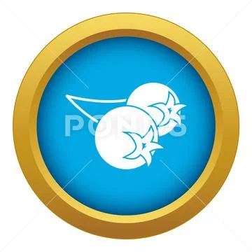 Chokeberry or aronia berry icon blue vector isolated Stock Illustration