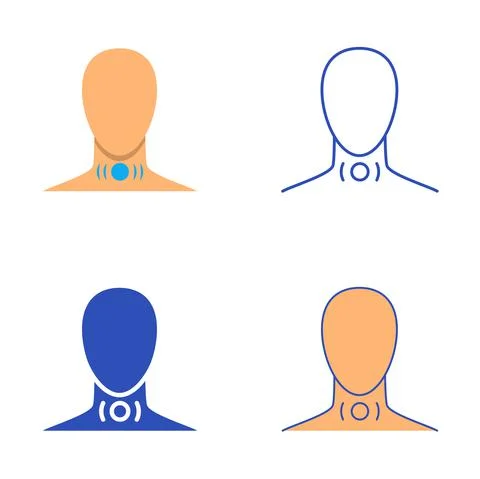 Choking feeling icon set in flat and line style Ilustración de archivo