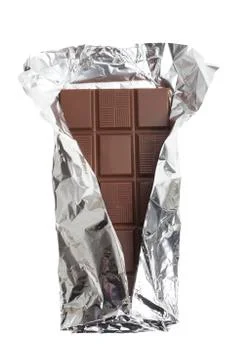 Chokolate bar on white background Foto stock