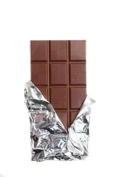 Chokolate bar on white background Stock Photos