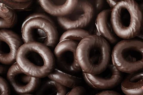 Chokolate donuts closeup Stock Photos