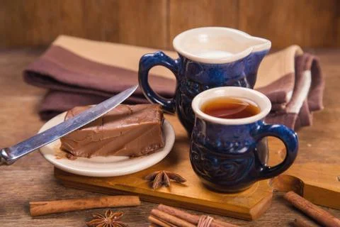 Chokolate with tea Stock Photos