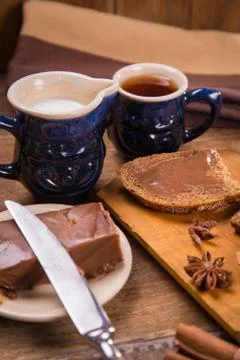 Chokolate with tea Stock Photos