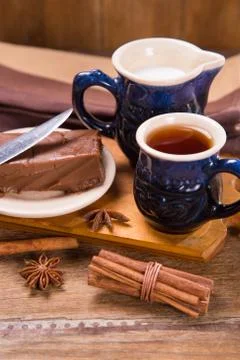 Chokolate with tea Stock Photos