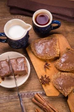 Chokolate with tea Stock Photos