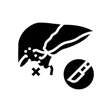 Cholecystectomy surgery glyph icon vector illustration Stock Illustration
