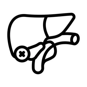 Cholecystectomy surgery line icon vector illustration Stock Illustration
