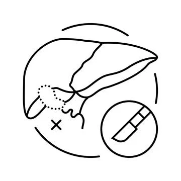 Cholecystectomy surgery line icon vector illustration Stock Illustration