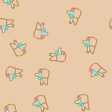 Cholecystectomy surgery vector seamless pattern Stock Illustration