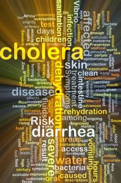 Cholera background concept glowing Stock Illustration