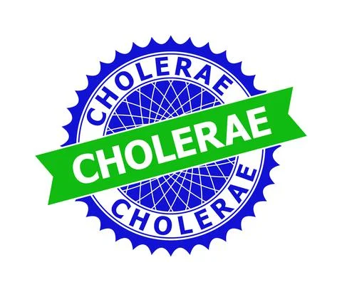 CHOLERAE Bicolor Clean Rosette Template for Stamps Stock Illustration