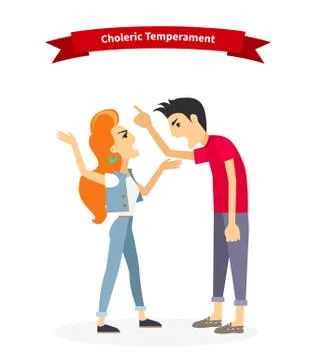 Choleric Temperament Type People Stock Illustration