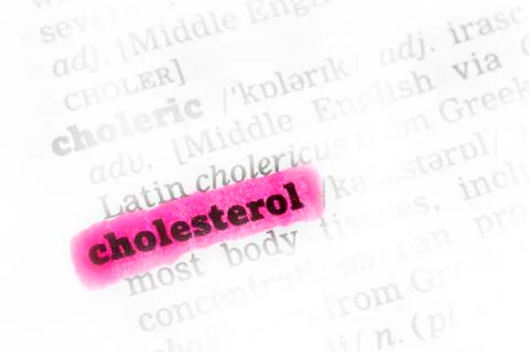 Cholesterol  Dictionary Definition Stock Photos