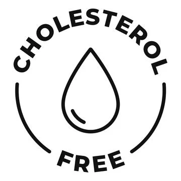 Cholesterol free icon. Zero fat badge. Trans fats free label. Low cholester.. Stock Illustration