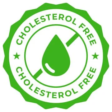 Cholesterol free label vector icon illustration. Low cholesterol green logo.. Stock Illustration