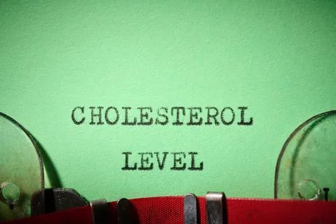 Cholesterol level text written with a typewriter Stock Photos