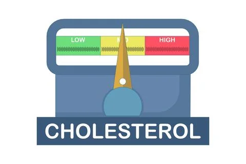 Cholesterol Meter Icon Concept, High level indicator design. Stock Illustration