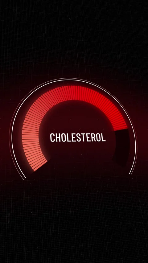 Cholesterol meter, rapid increase in blood fat levels, dynamic digital gauge  Stock Footage 327915221