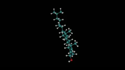 Cholesterol molecule with alpha channel Stock Footage 13533962