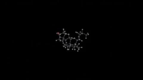 Cholesterol Molecule Building Animation on Black Background Vídeos de archivo 344701998