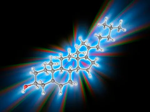 Cholesterol organic compound molecule Stock Illustration