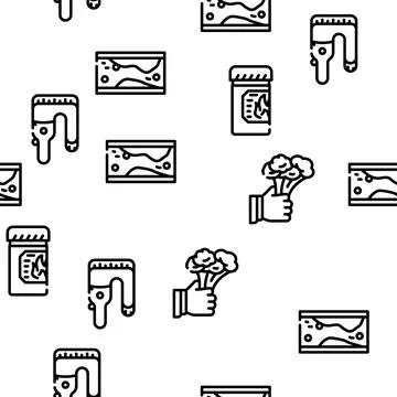 Cholesterol Overweight Vector Seamless Pattern Stock Illustration
