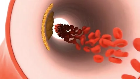 Cholesterol Plaque Buildup Blocking Artery Blood Flow. Stock Footage 317800853