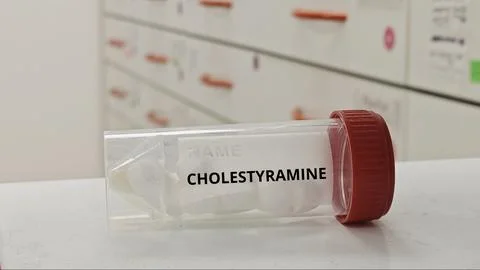 CHOLESTYRAMINE tablets for lower cholesterol Stock Photos