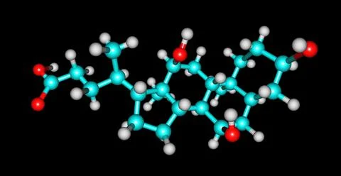 Cholic acid molecular structure isolated on black Stock Illustration