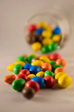Cholocate balls or color candy Stock Photos