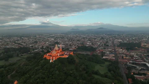 Cholula and the Volcanoes Stock Footage 247577959