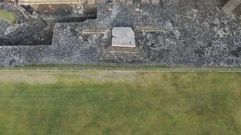 Cholula Pyramid Close Up of Another Stelae in Main Plaza, Largest Pyramid 4K Stock Footage 147065442