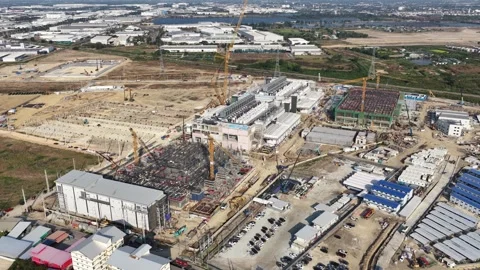 Chonburi Tech Park Data Center Construction Stock Footage 334118306