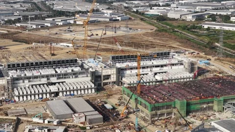 Chonburi Tech Park Data Center Construction Stock Footage 334118361