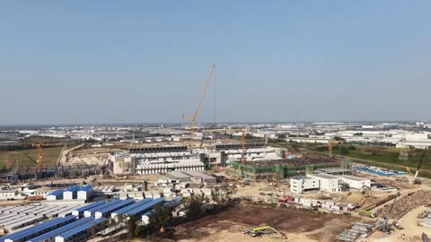 Chonburi Tech Park Data Center Construction Stock Footage 334118402