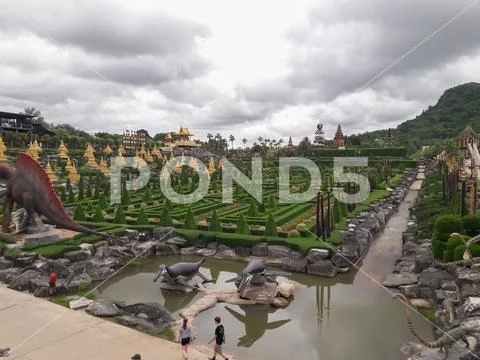 Chonburi/Thailand-June 13 2018:Nong Nooch Garden Tourist attractions in Thai Stock Photos