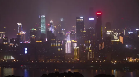Chongqing CBD at night Stock Footage 39342518