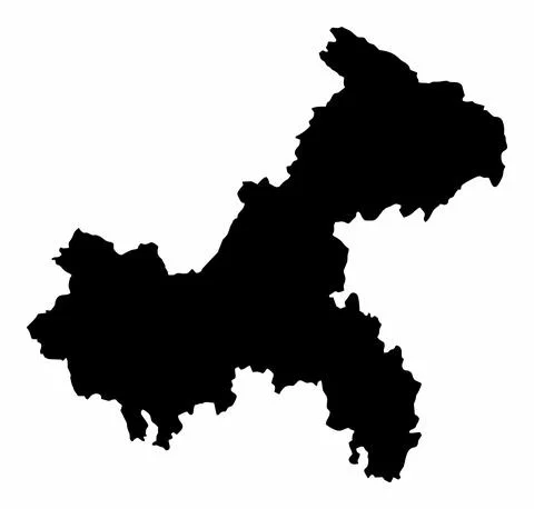Chongqing silhouette map Stock Illustration
