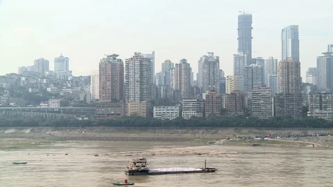 Chongqing skyline pan Stock Footage 115504486