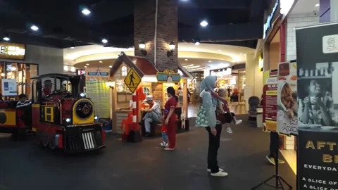 Choo Choo Train in the mall Stock Footage 220233495