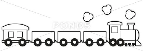 Choo Choo Train Outline Vector Illustration: Royalty Free #34627918