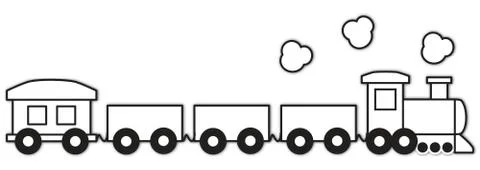 Choo Choo Train Outline Vector Illustration イラスト素材