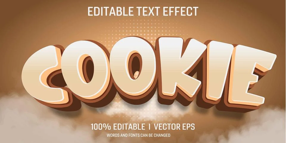 Chookie vector 3d text effect with modern style design Stock Illustration