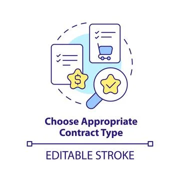 Choose appropriate contract type concept icon Stock Illustration
