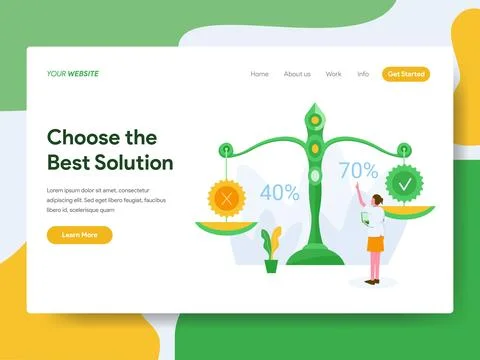 Choose the Best Solution for Website Page 스톡 일러스트